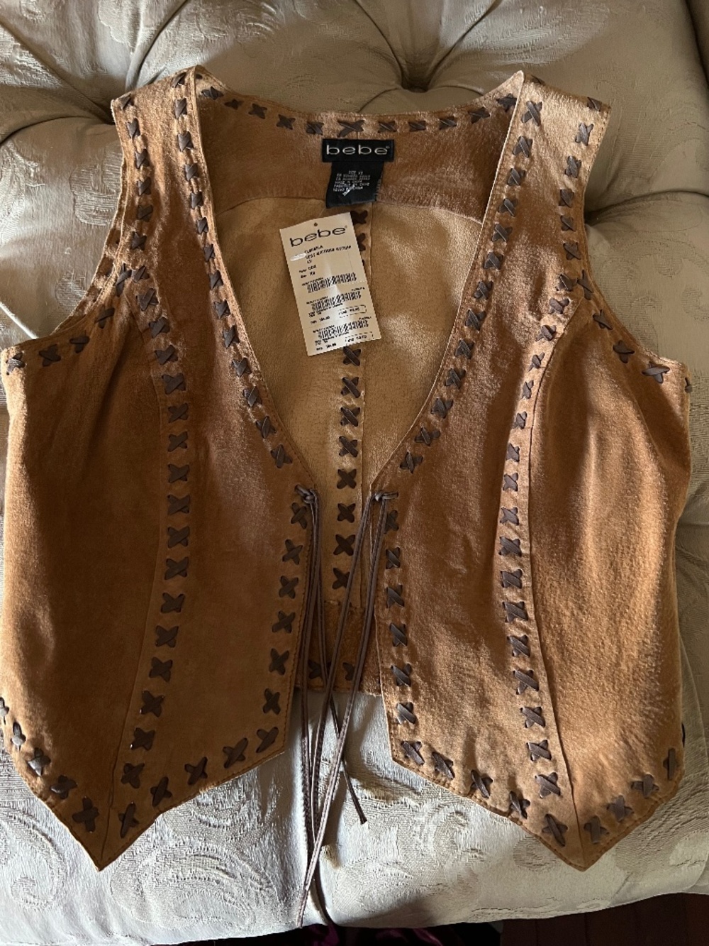 Bebe  Y2K leather vest